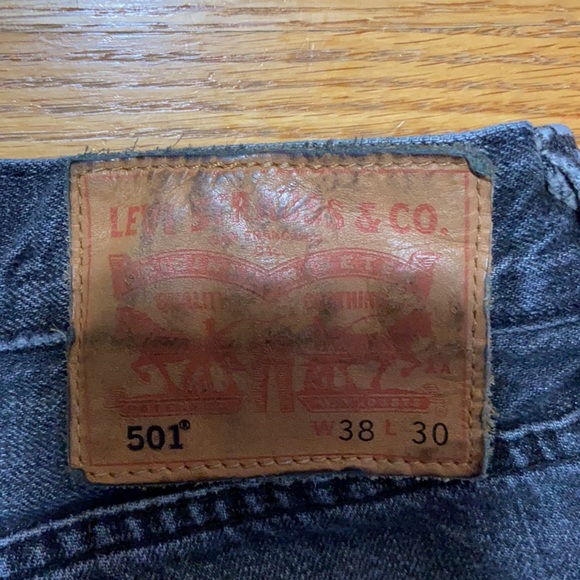 Levi’s 501 Button Fly Faded Black Jeans 38/30 - Picture 10 of 12